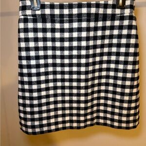 J. Crew Black and White Gingham Pencil Skirt